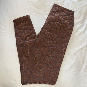 balance athletica/vitality lux brown leopard legging size small